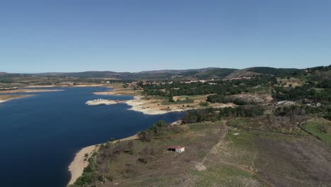 Aerial-Shot-of-beautiful-lake