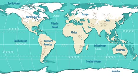 world map showcasing changing visual elements