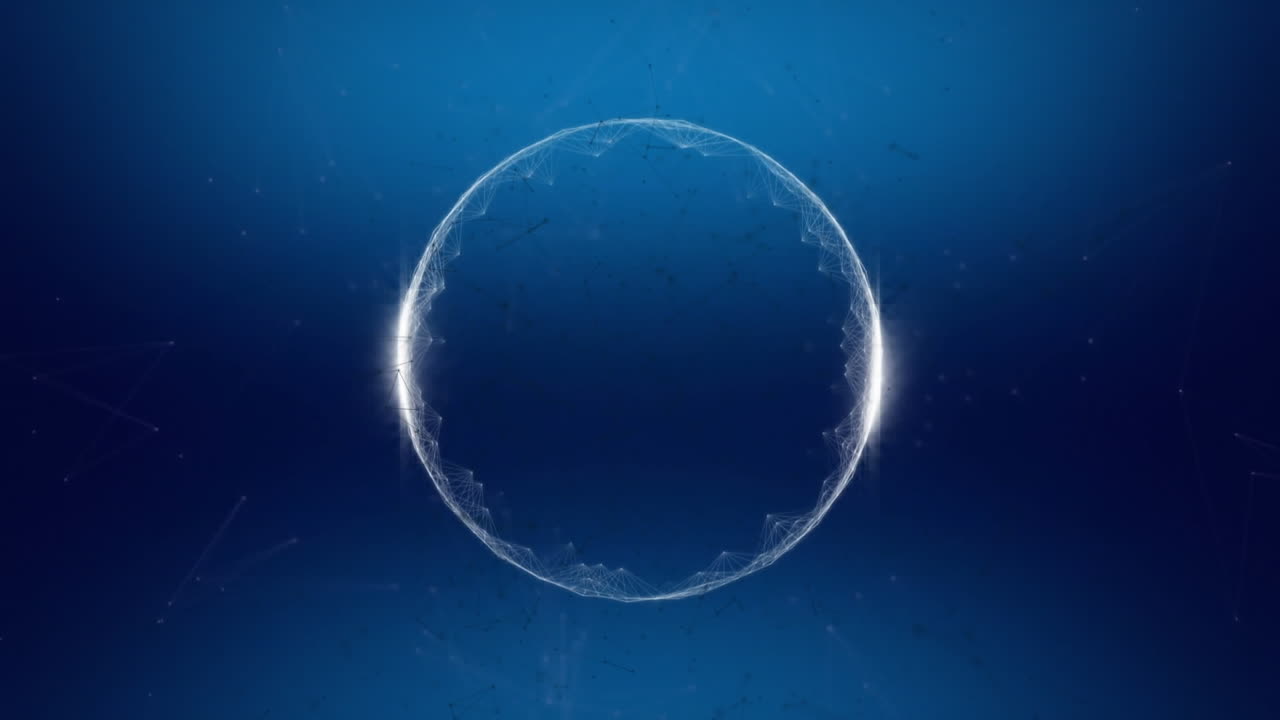 파란색 배경에 전 세계 연결 네트워크의 애니메이션