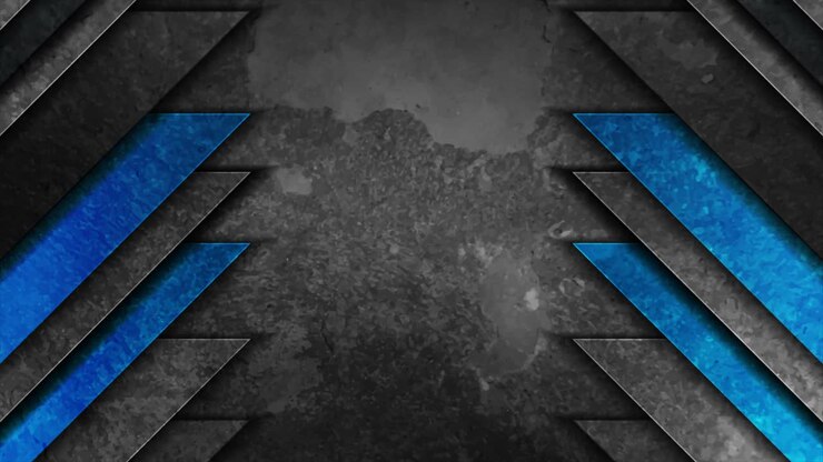 Animazione video tech astratta con strisce grunge materico blu e nere