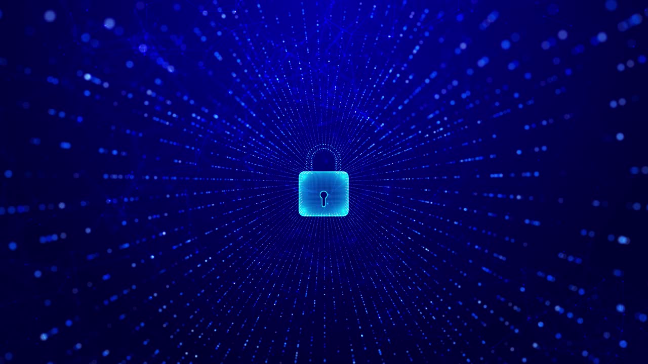 Futuristic hud security safety data protection icon of cyber security digital data network