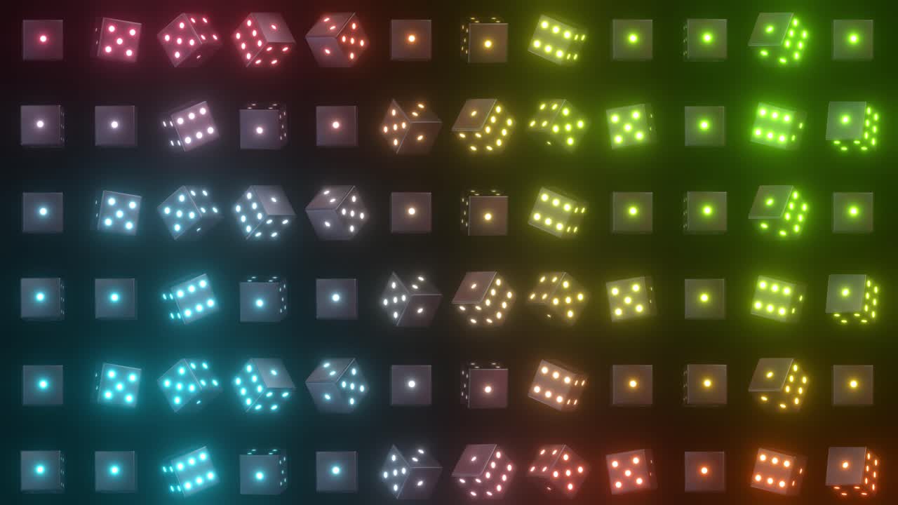 Colorful Glowing Dice Pattern