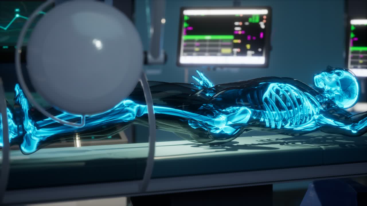 실험실 에서 인간 골격  ⁇  스캔 검사