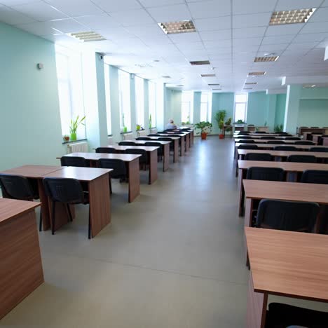 empty college classroom. empty desks at the university