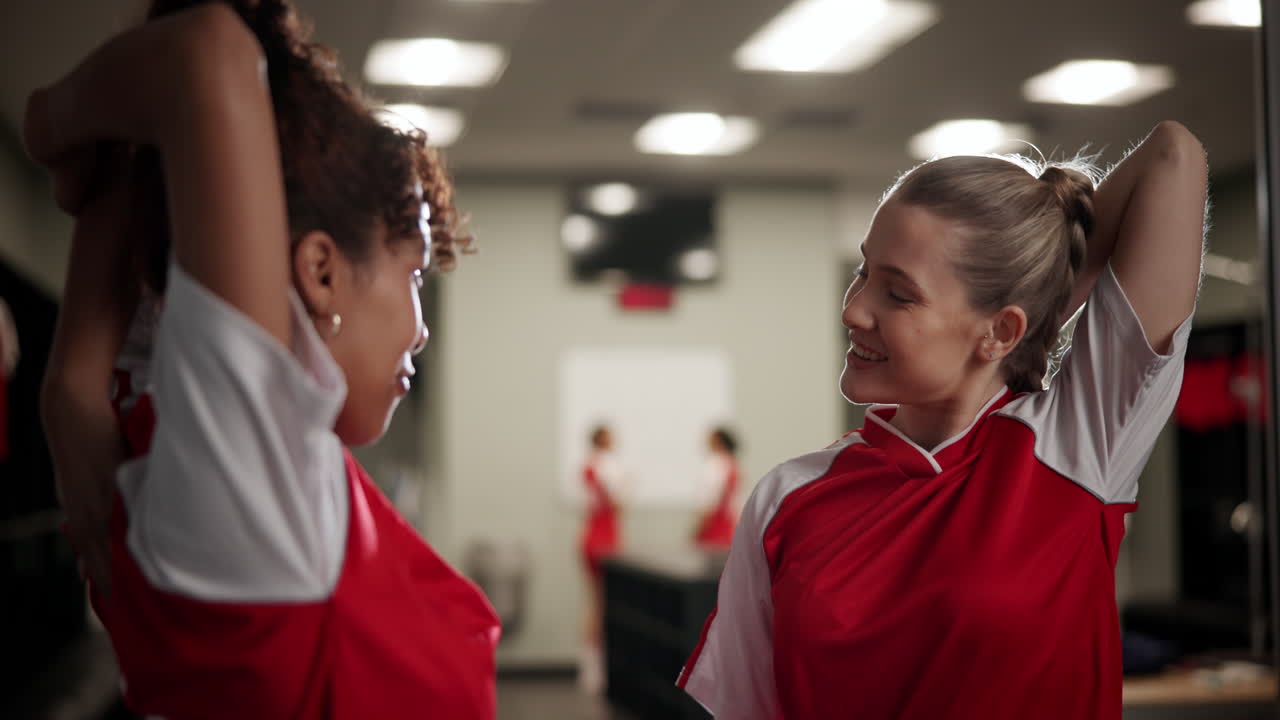Team stretches in the gym