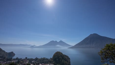 beautiful morning time-lapse view in lake atitlan, guatemala