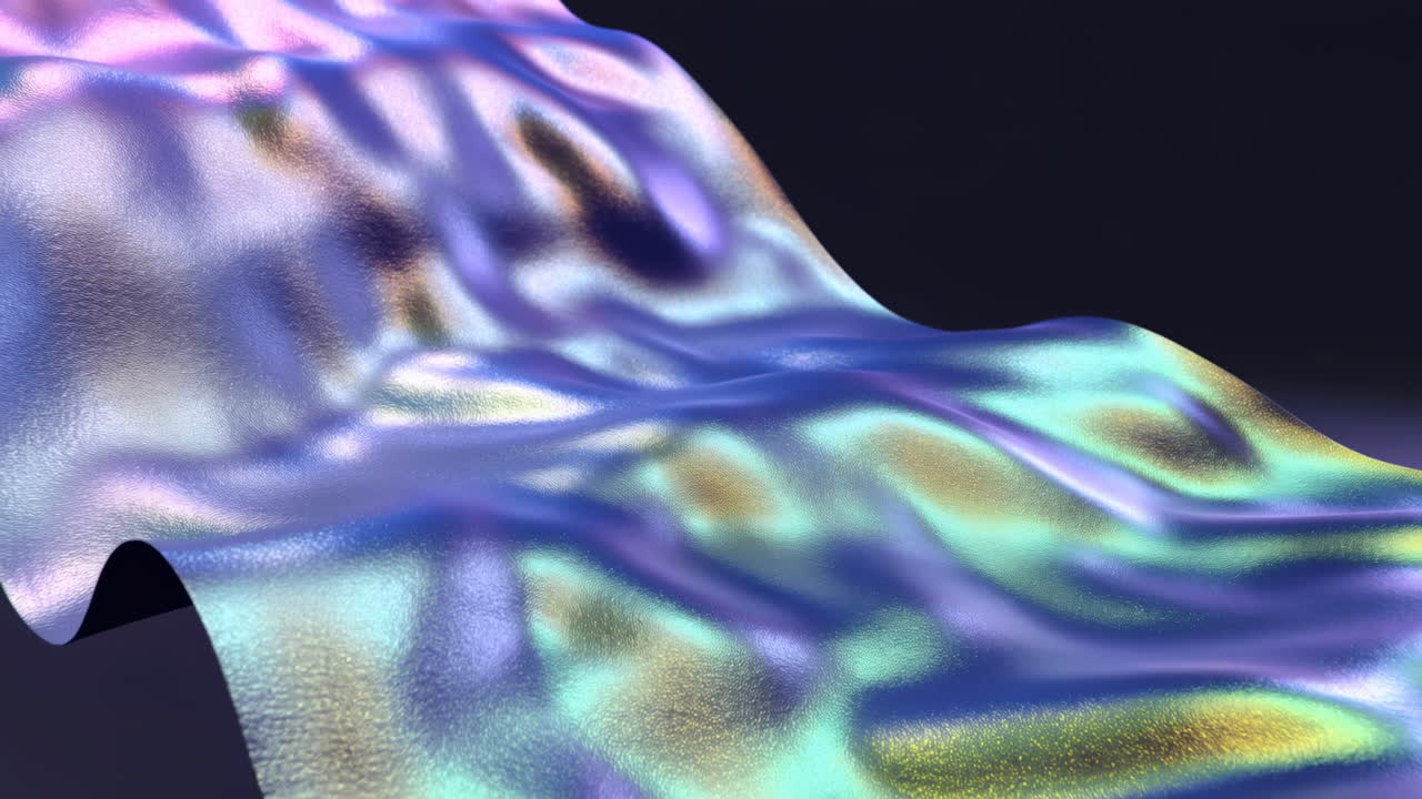Dynamic Iridescent Holographic Waves Flowing Abstractly