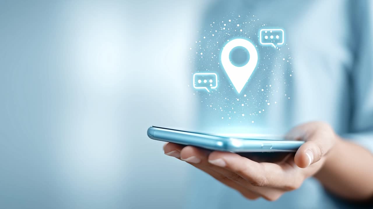 Smartphone with location icons