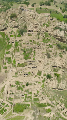 aerial view of an abandoned mountain village