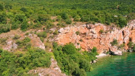 aerial shot of macedonia coast