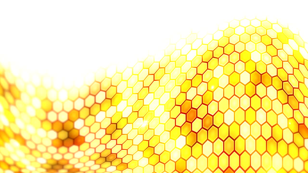 노란색 번개 벌 배경, 반이는 빛과 함께 반이는 전기 육각형, 비즈니스 기술 루프 애니메이션