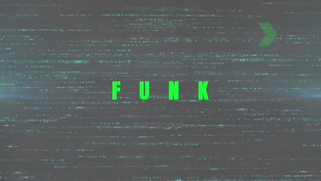 animation of funk green text over flickering stripes