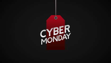 cyber monday animation with tag hanging