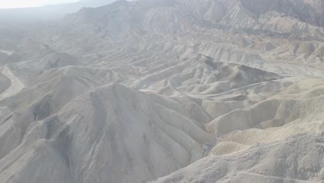 aerial drone shot of mountains in desert death valley