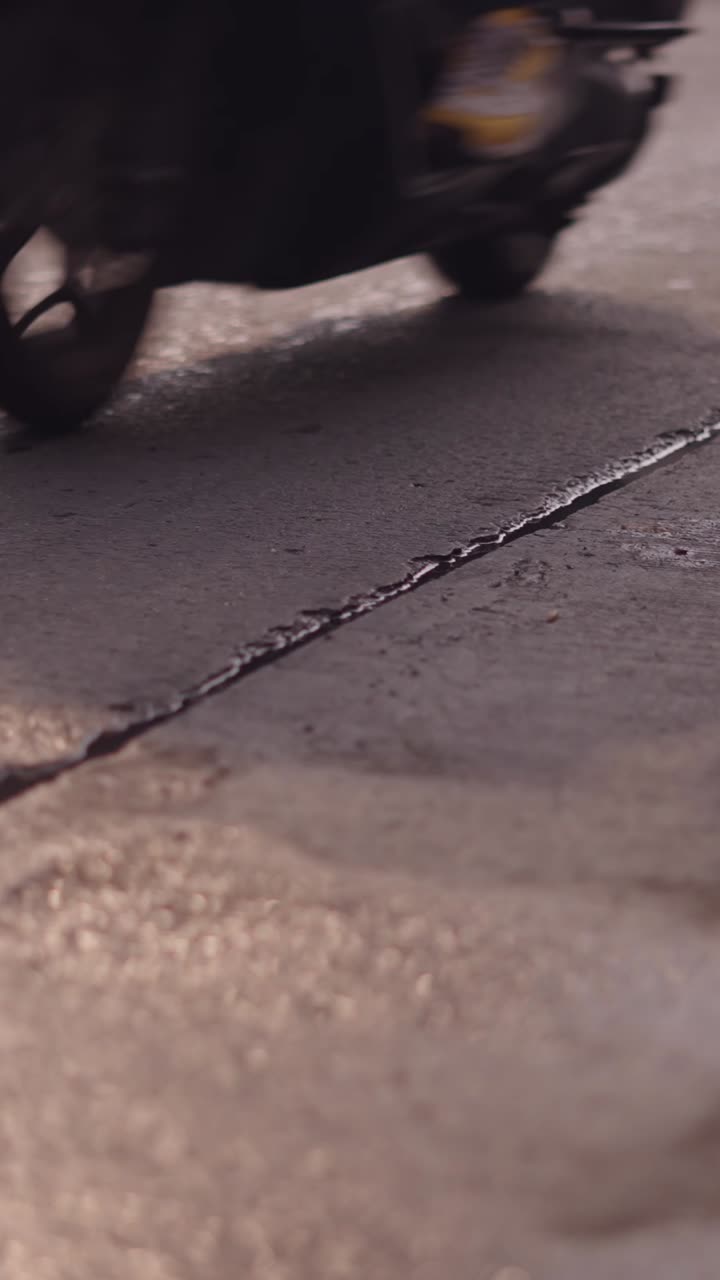 Cracked road surface