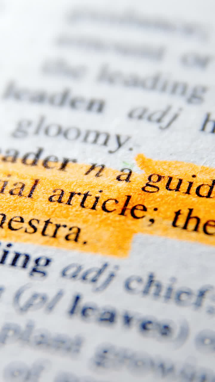 Close-up of highlighted text