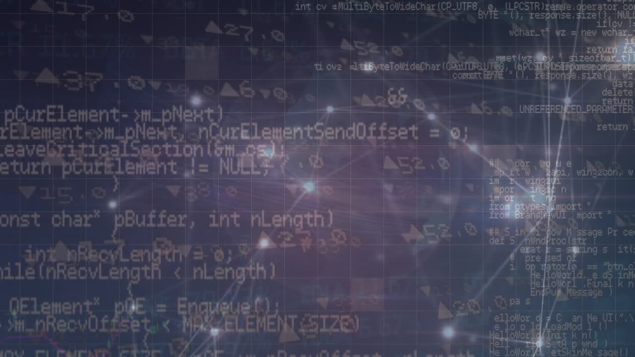 Animation of diverse data, connections, lights and rotating globe over navy background