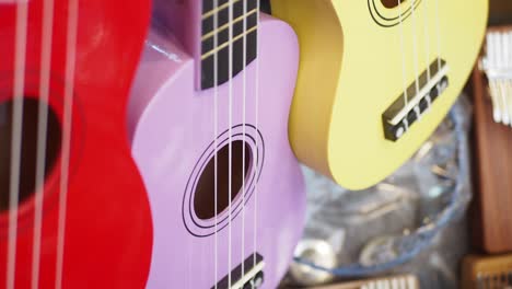 colorful ukuleles