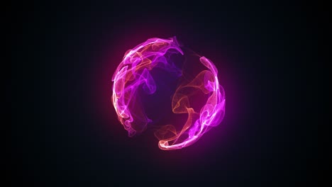 abstract magic sphere, computer generated background. multicolored gaseous shape from glow neon particles. 3d rendering of futuristic element