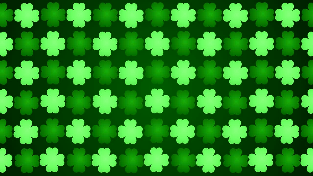 four leafed clover saint Patrick day Irish holiday seamless loop motion background