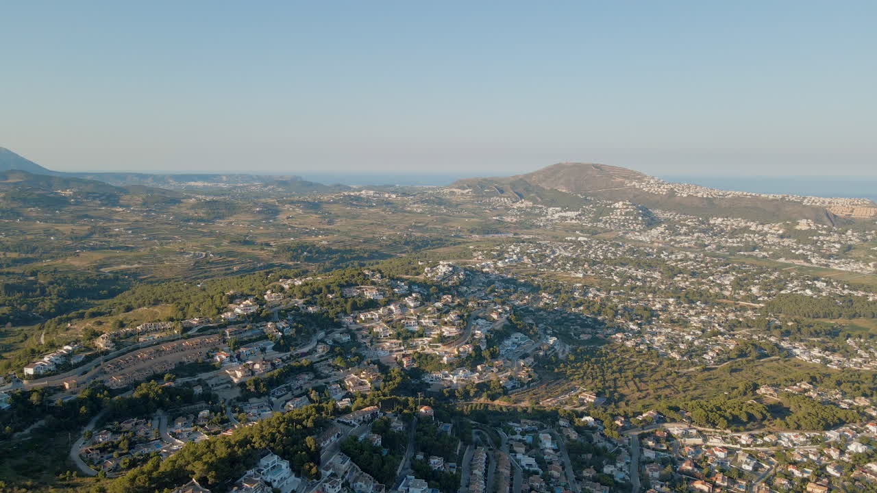 모라이라, 코스타 블랑카, 알리칸테, 스페인에 있는 거주지의 탁 트인 공중 전망