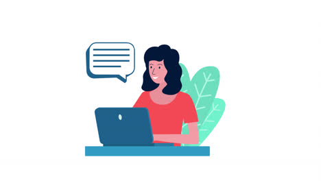 Woman Chatting With A Client Online