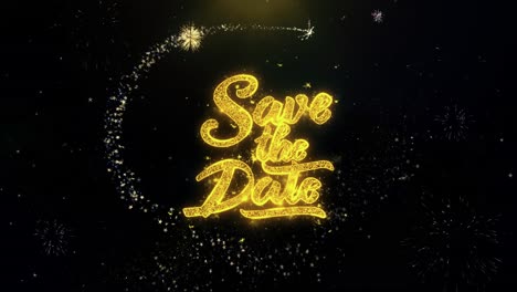 save the date graphic with fireworks