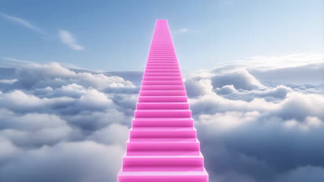pink stairway to heaven above the clouds