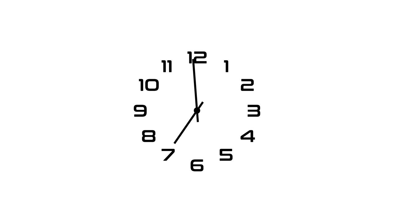 Animated Clock with Fast Moving Hands on White Background