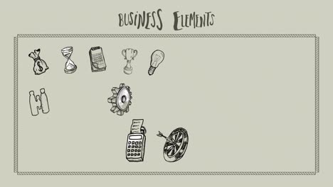 business elements doodle appearing