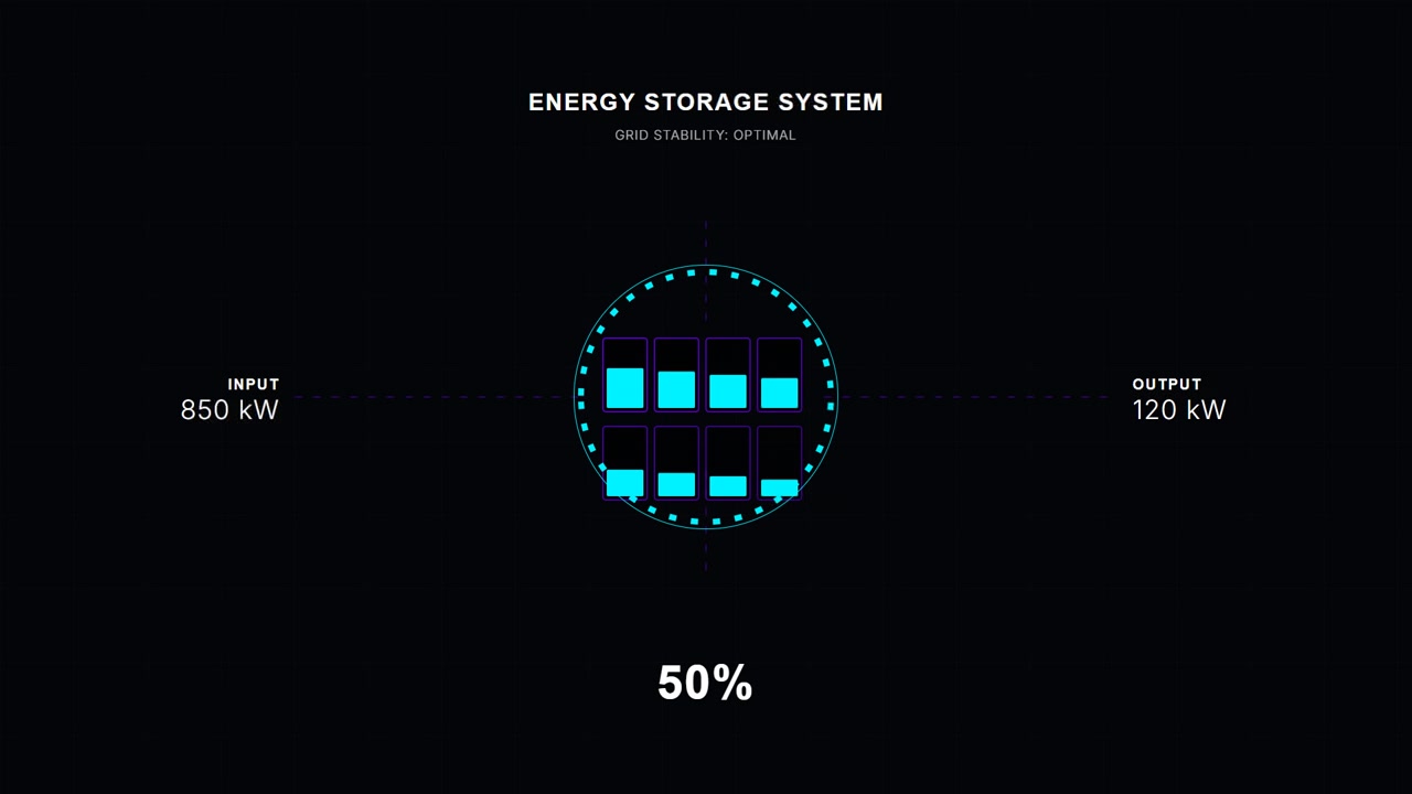 Digitale Energiespeicher-Schnittstelle mit Ladefortschrittsanzeige