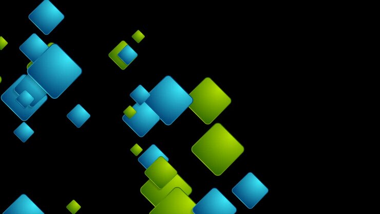 Geometry minimal motion background with green blue squares
