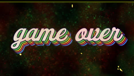 animación del juego del arco iris sobre el texto con fallo en la pantalla