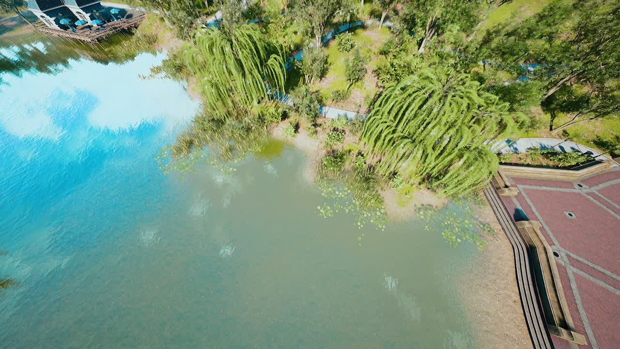 Vista aérea de un hermoso parque