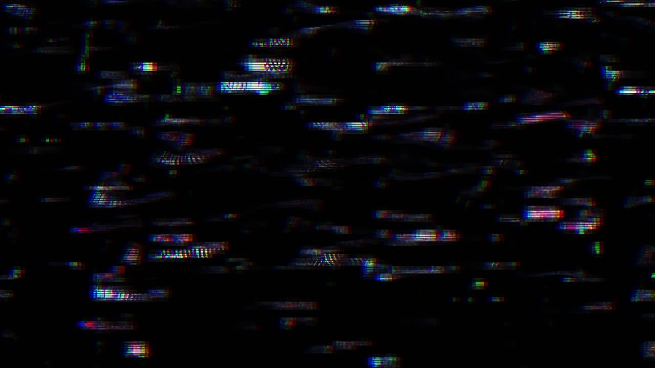 Abstrakt digital glitch-effekt med farverige linjer og pixels
