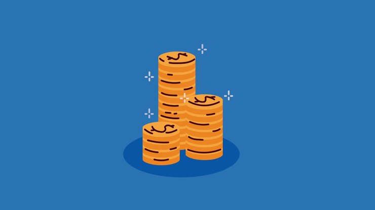 pile of coins money dollars financial animation