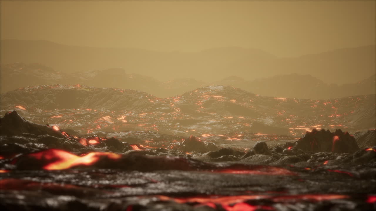 campos de lava al final de la erupción del volcán