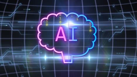 animación de todo el texto, los iconos y el procesamiento de datos en la placa de circuitos