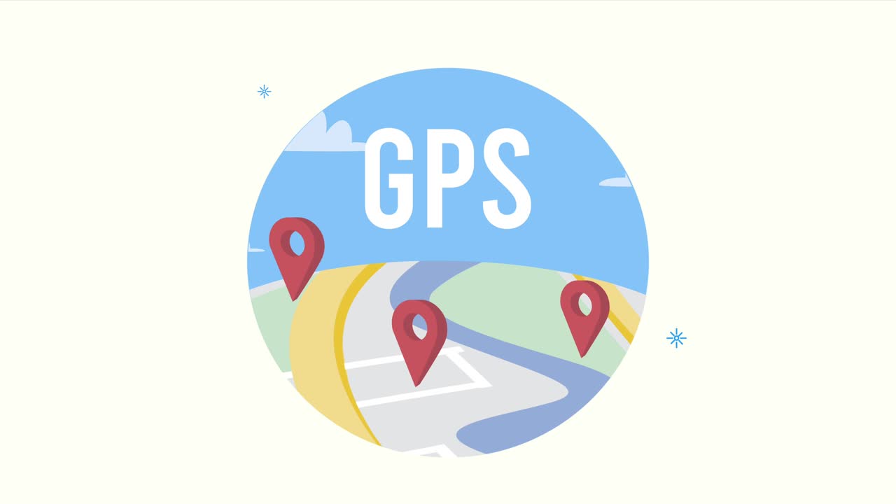 pin del servicio de ubicación gps en la animación del mapa