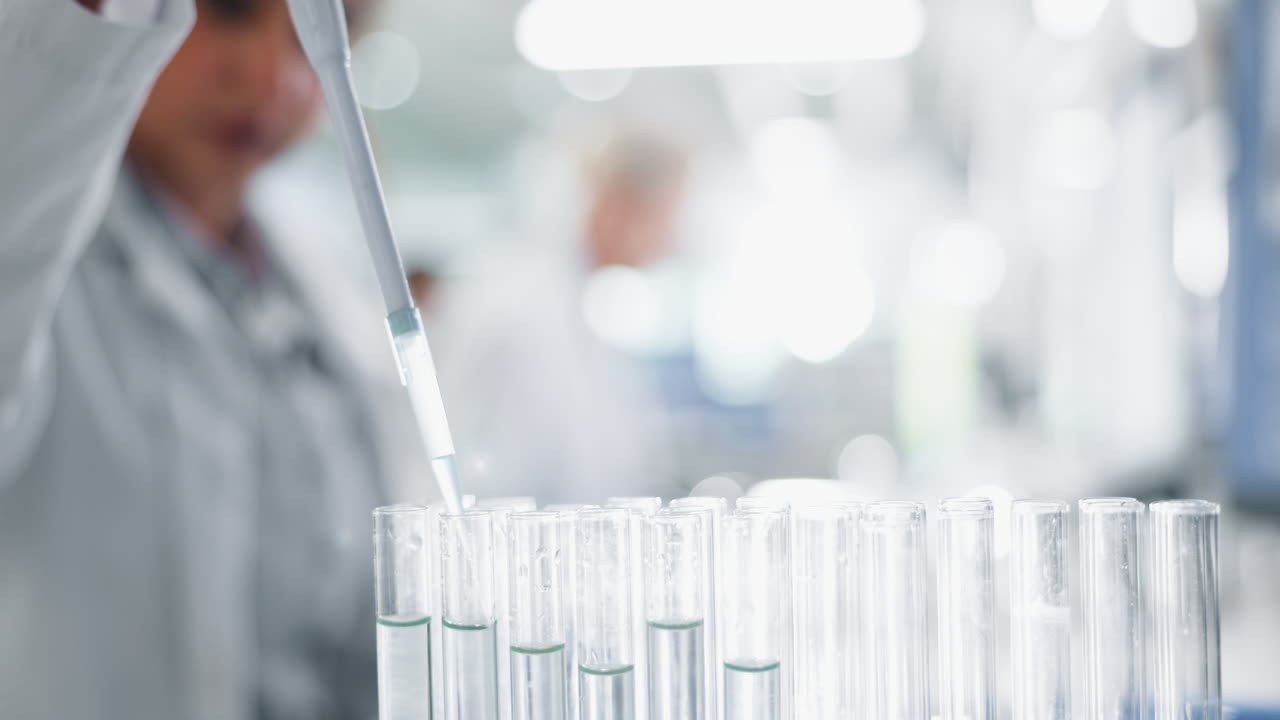 Laboratory Research with Test Tubes and Pipette