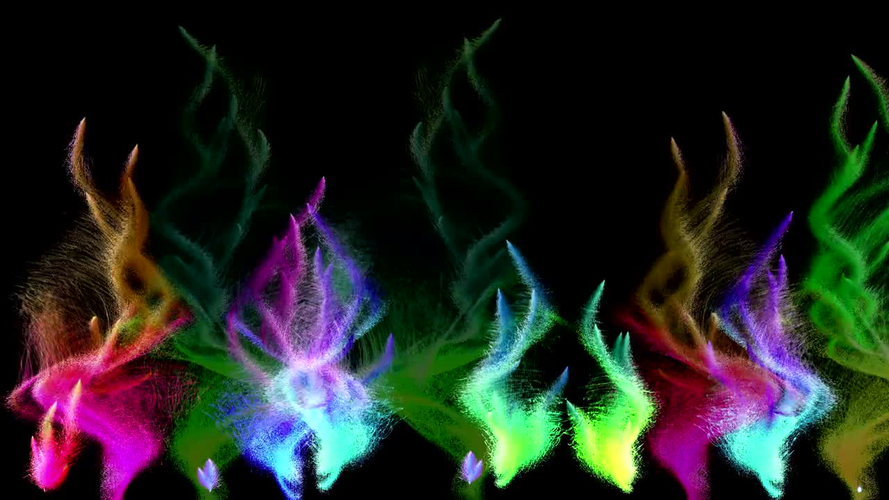 corrientes de partículas multicolores