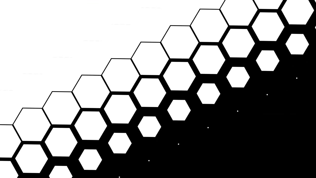 Abstract Transition With Moving Hexagon Pattern