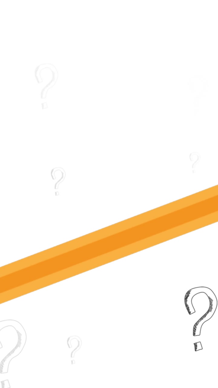 Animation of pencil icon and question marks over white background