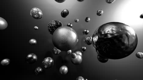 abstract floating metallic spheres