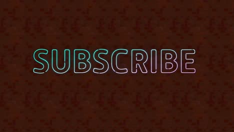 digital animation of subscribe text banner against red textured background