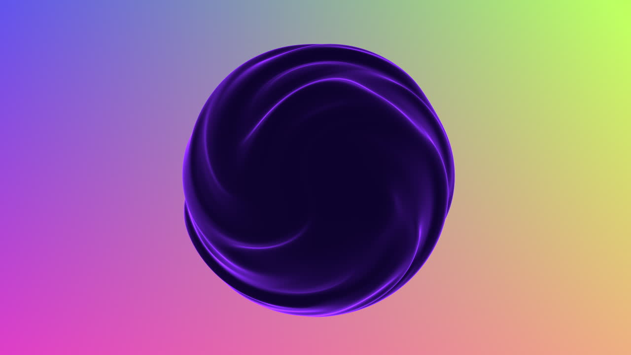 una esfera azul con un fondo de arco iris