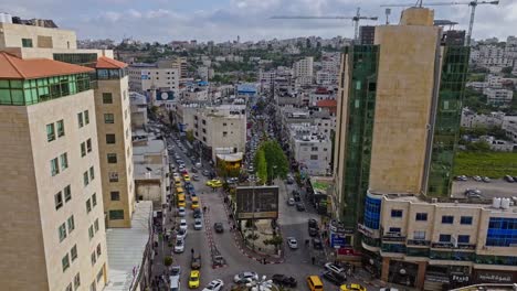 streets and roads in the city of hebron in palestine - aerial drone shot