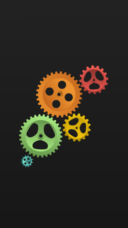 Motion-Graphic-of-Colored-cogwheels-background