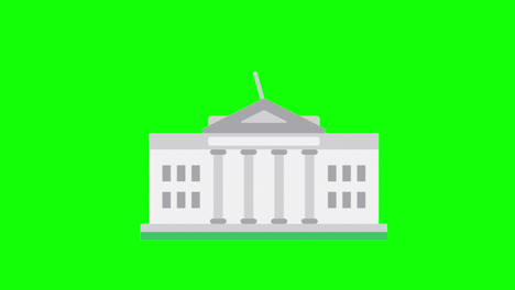 white-house-icon-Animation.-loop-animation-with-alpha-channel,-green-screen.