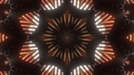 abstract geometric kaleidoscope pattern with light and metallic effects